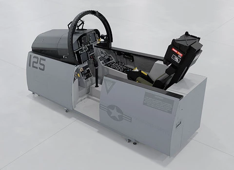 F-18, F/A-18 simulator fighter jet cockpit - all physical Hornet