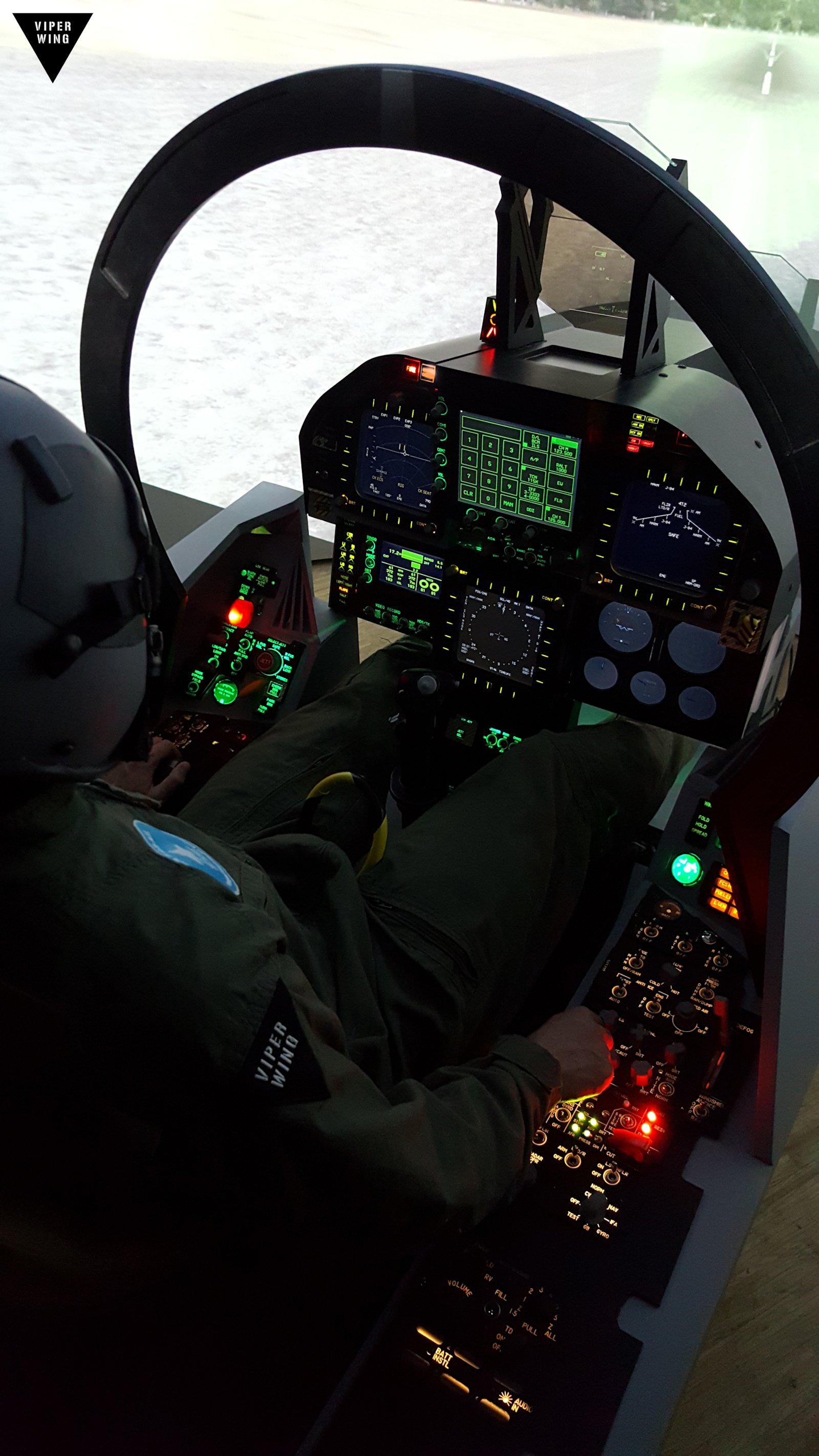F-18, F/A-18 simulator fighter jet cockpit - all physical Hornet sim